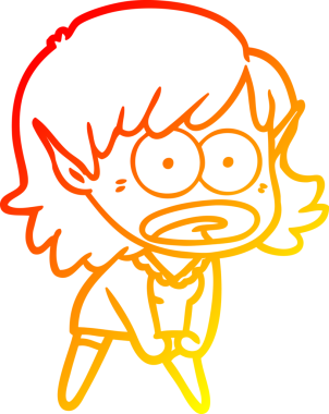 Bir çizgi film karakteri çizimi bir insan tarafından çizilmiş elf kızı şok etti.