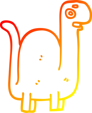 Bir insan tarafından çizilmiş tarih öncesi bir dinozorun sıcak çizgi çizimi