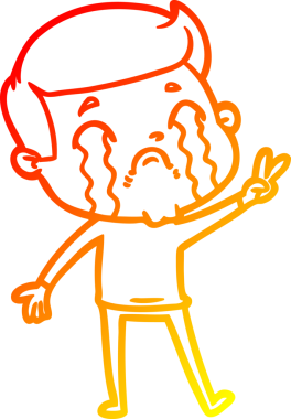 Bir insan tarafından çizilmiş ağlayan bir çizgi film karakteri çizimi.