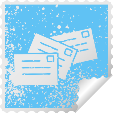 Bir insan tarafından çizilmiş bir harfin karesi soyulmuş çıkartma sembolü