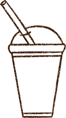 Bir insan tarafından çizilmiş buzlu kahve kömürü.