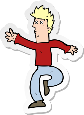 Bir insan tarafından çizilmiş bir karikatür çıkartması.