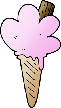 Bir insan tarafından çizilmiş karalama dondurma külahı.