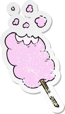 Bir insan tarafından çizilmiş diş ipiyle çizilmiş karikatür yapıştırması.