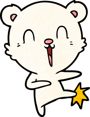 Bir insan tarafından çizilmiş mutlu kutup ayısı çizimi.