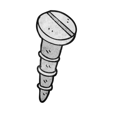 Bir insan tarafından çizilmiş el yapımı karikatür vidası.