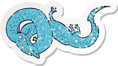 Bir insan tarafından çizilmiş Çin ejderhasının gerilmiş çıkartması.