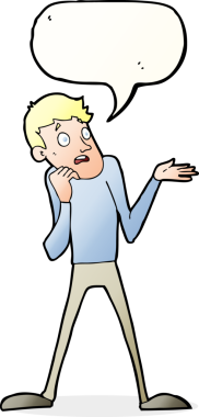 Bir insan tarafından çizilmiş konuşma balonlu sinirli bir adam.