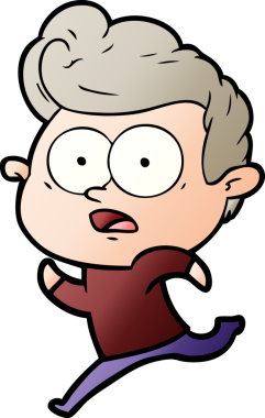 Bir insan tarafından çizilmiş çizgi film bakışlı adam.