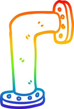 Bir insan tarafından çizilmiş karikatür su borusunun çizimi.