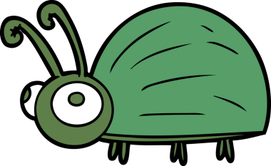 Bir insan tarafından çizilmiş sevimli çizgi film böceği.