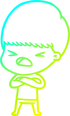 Bir insan tarafından çizilen bir çizgi filmin soğuk gradyan çizimi.