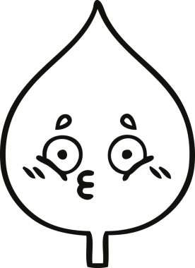 Bir insan tarafından çizilmiş dışavurumsal yaprağın çizgi çizimi