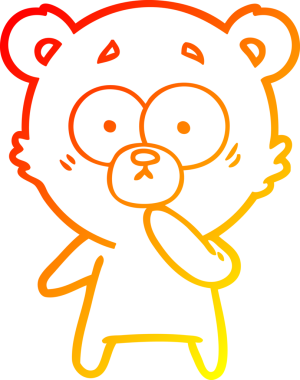 Sinirli bir kutup ayısının insan tarafından çizilmiş sıcak çizgi çizgisi.