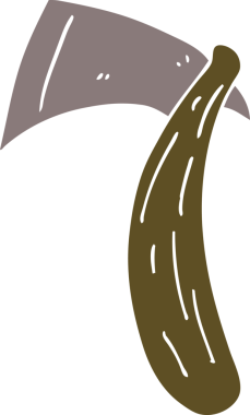 Bir insan tarafından çizilmiş viking baltası.