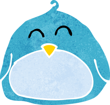 Bir insan tarafından çizilmiş komik çizgi film kuşu.