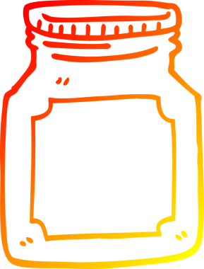 Bir insan tarafından çizilmiş boş bir kavanozun sıcak çizgi çizimi