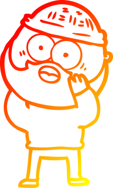 Bir insan tarafından çizilmiş sakallı bir adamın sıcak çizgi çizimi.