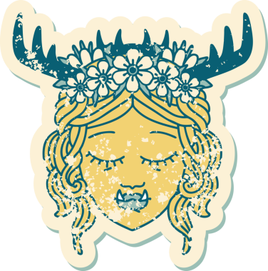 Retro Dövme Biçimli Ork karakteri bir insan tarafından çizilmiş