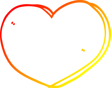 Bir insan tarafından çizilmiş karikatür kalp çizimi.