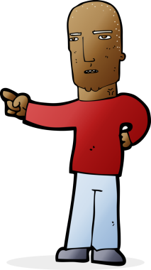 Bir insan tarafından çizilmiş sert adam çizgi filmi.