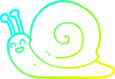 Bir insan tarafından çizilmiş soğuk çizgi bir salyangoz çizimi