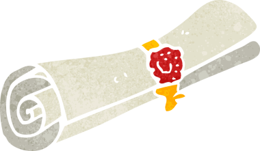 bir insan tarafından çizilmiş çizgi film parşömeni