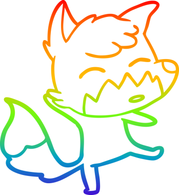 gökkuşağı gradyanı çizimi bir insan tarafından çizilmiş tilki çizgi filmi