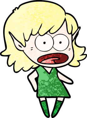 Bir insan tarafından çizilen elf kızı şok etti.