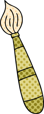 Bir insan tarafından çizilmiş karikatür fırçası.