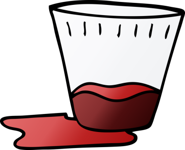 Bir insan tarafından çizilmiş dökülen bir içeceğin karalaması.