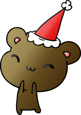 Bir insan tarafından çizilmiş Kawai ayısının el çizimi gradyan karikatürü.