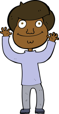 Bir insan tarafından çizilmiş mutlu çocuk çizgi filmi.