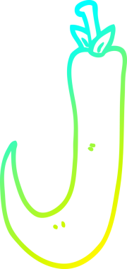 Bir insan tarafından çizilmiş kırmızı biber çizgi filminin soğuk gradyan çizimi