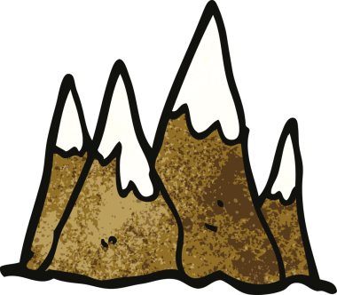 bir insan tarafından çizilmiş çizgi film karalama dağ aralığı