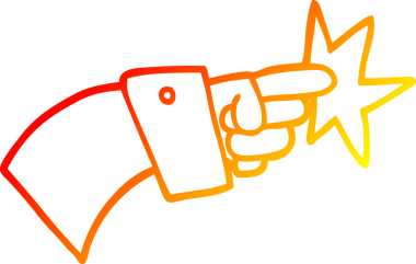 Bir insan tarafından çizilmiş bir çizgi filmin sıcak gradyan çizimi