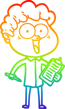 Bir insan tarafından çizilmiş mutlu bir adamın çizgi çizimi.