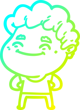 Bir insan tarafından çizilmiş karikatür cana yakın bir adamın çizimi.