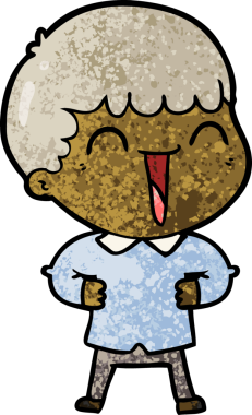 Bir insan tarafından çizilmiş mutlu bir adam.