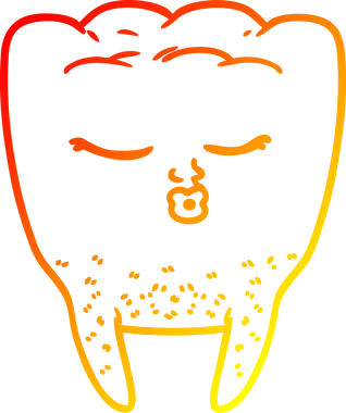 Bir insan tarafından çizilen çizgi film dişinin sıcak gradyan çizimi