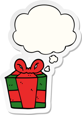 İnsan tarafından çizilmiş bir çıkartma olarak düşünce baloncuğu olan bir çizgi film.