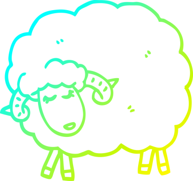 Bir insan tarafından çizilmiş bir kara koyun çizimi.