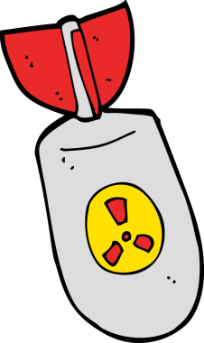 bir insan tarafından çizilmiş atom bombası.