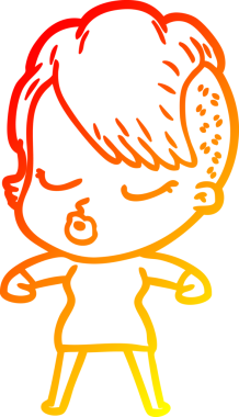 Bir insan tarafından çizilmiş güzel hippi bir çizgi film çizimi.