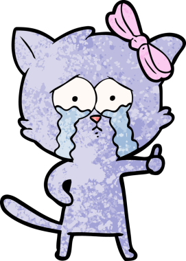 Bir insan tarafından çizilmiş çizgi film kedisi.