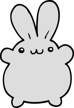 Bir insan tarafından çizilmiş çizgi film tavşanı