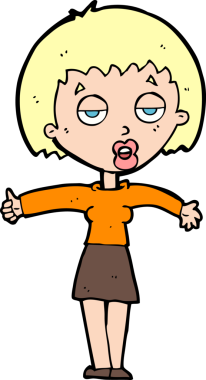 Bir insan tarafından çizilmiş, sıkılmış bir kadın.