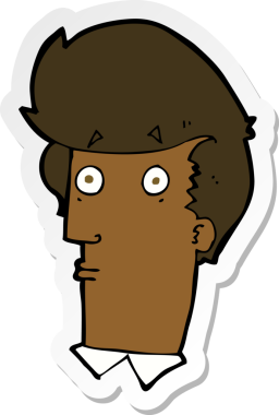 Bir insan tarafından çizilmiş bir karikatür çıkartması.