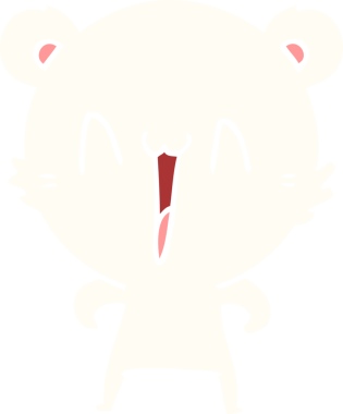 Bir insan tarafından çizilmiş mutlu kutup ayısı düz renkli çizgi film