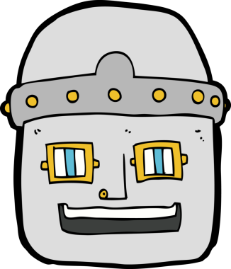 Bir insan tarafından çizilmiş robot kafası.